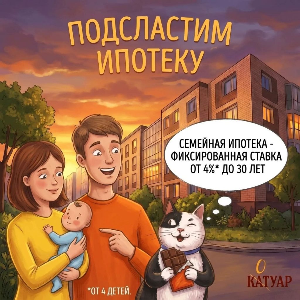 Семейная ипотека в ЖК Катуар: фиксированная льготная ставка от 4% на все 30 лет